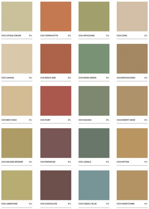 Coastwide Readymix Concrete - Colour Charts - Colour Through - Colour Thru