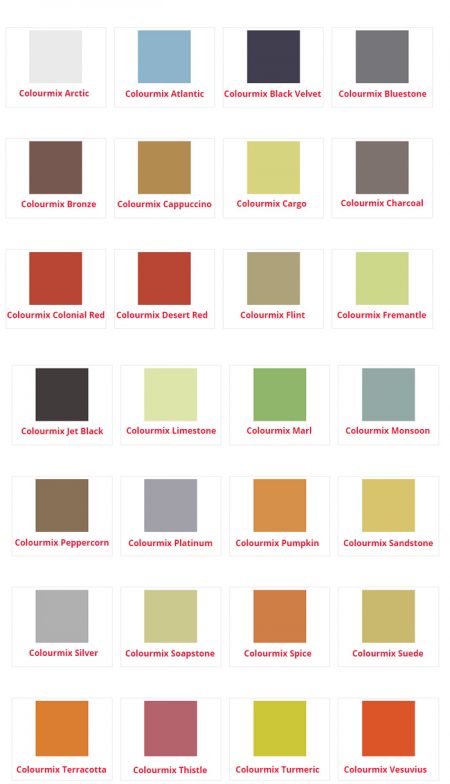 Coastwide Readymix Concrete - Colour Charts - Colour Through - Colour Thru